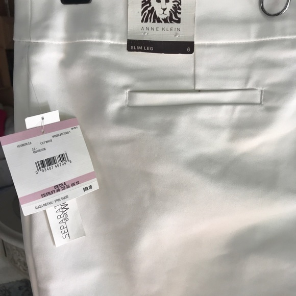 Anne Klein Cream Slacks Size 6 - Picture 3 of 4